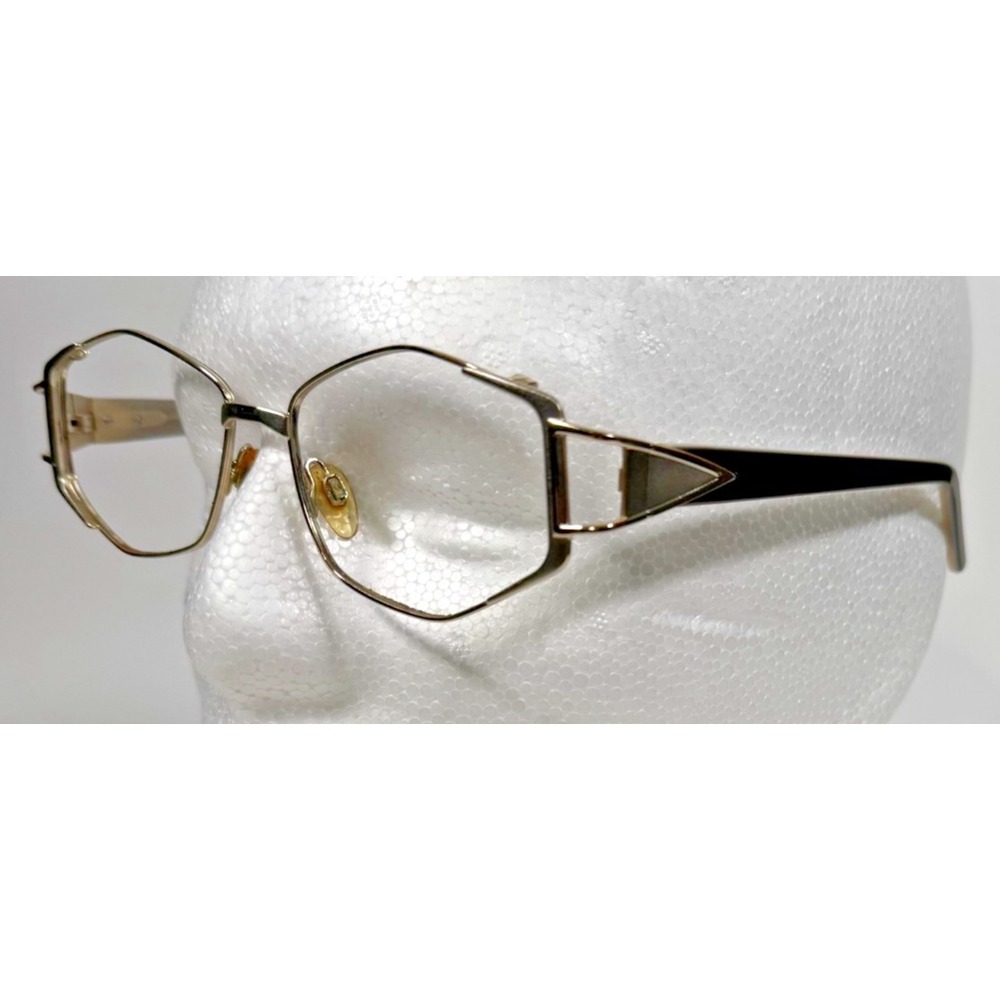 Bella Italia Eyeglass Frame Womens 53-19-130 Gold Silver Hexagonal Geometric 311